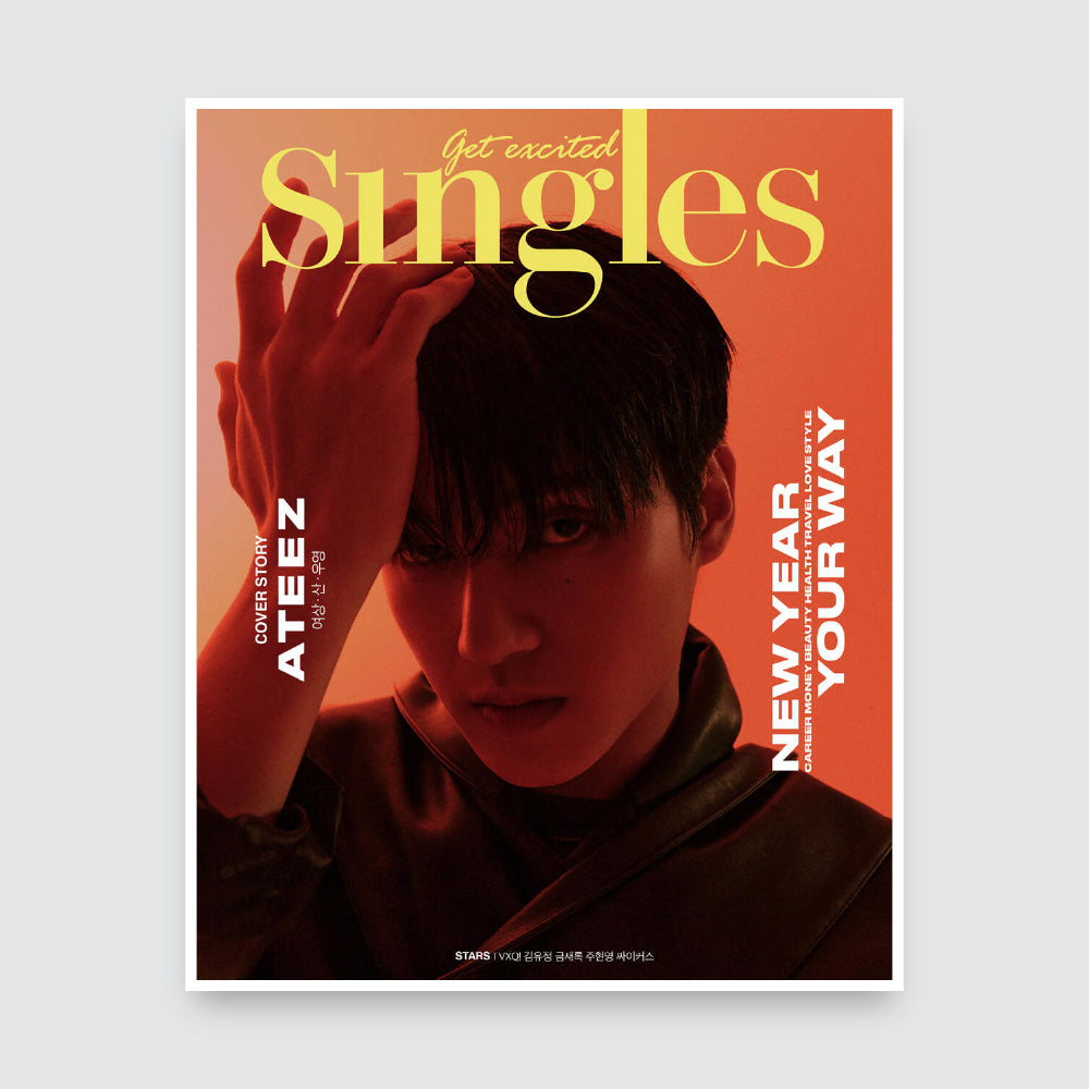 Singles Korea Magazine January 2024 : ATEEZ Cover  (ATEEZ Postcard Included)