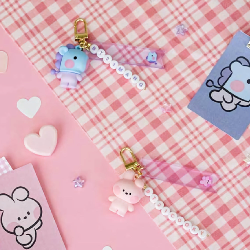 BT21 minini Initial Figure Strap Keyring Key Holder