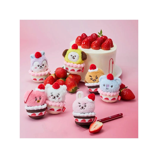 BT21 [Strawberry Party] Strawberry Tart Plush Doll Keyring