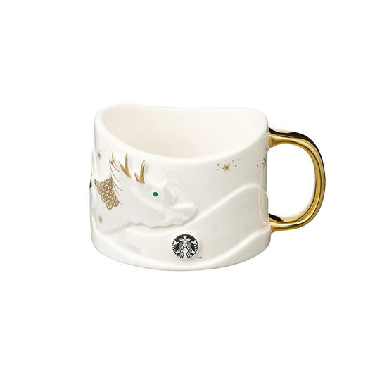 Starbucks Korea Dragon White Gold Mug 237ml