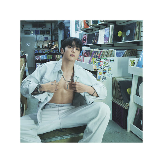 BTS JUNGKOOK X Calvin Klein 90s Trucker Jacket (White Blue)
