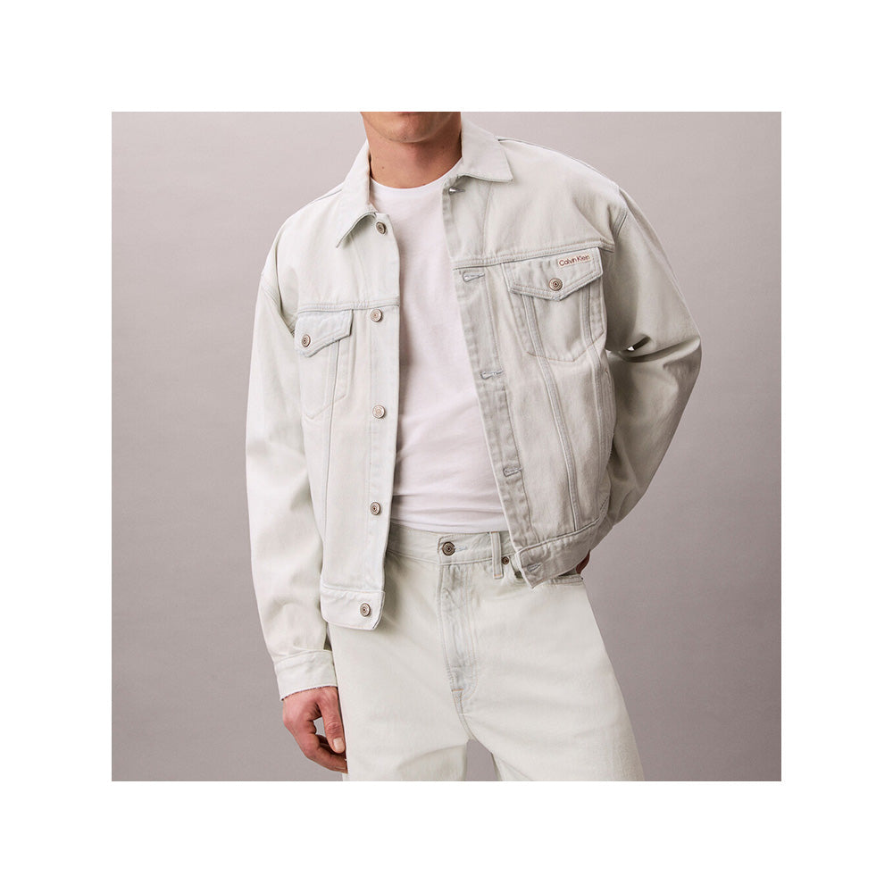 BTS JUNGKOOK X Calvin Klein 90s Trucker Jacket (White Blue)
