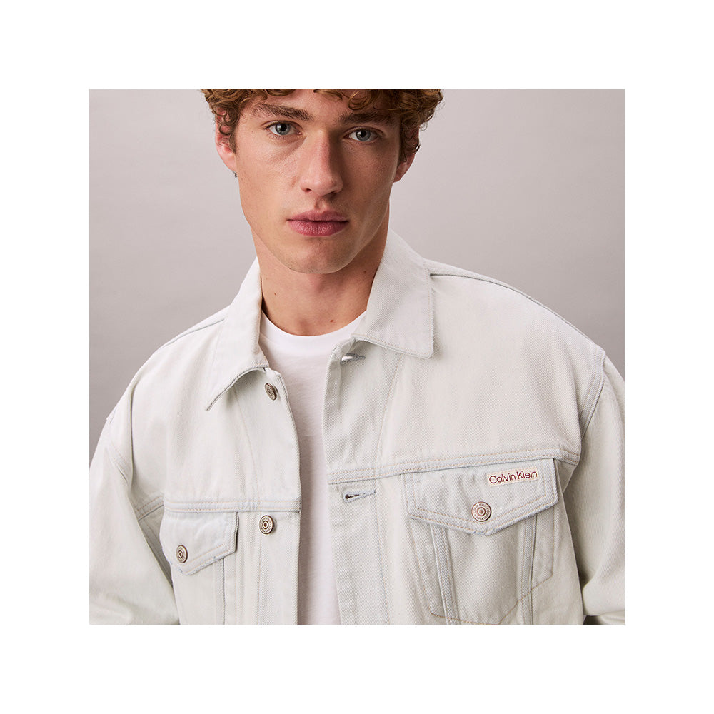 BTS JUNGKOOK X Calvin Klein 90s Trucker Jacket (White Blue)