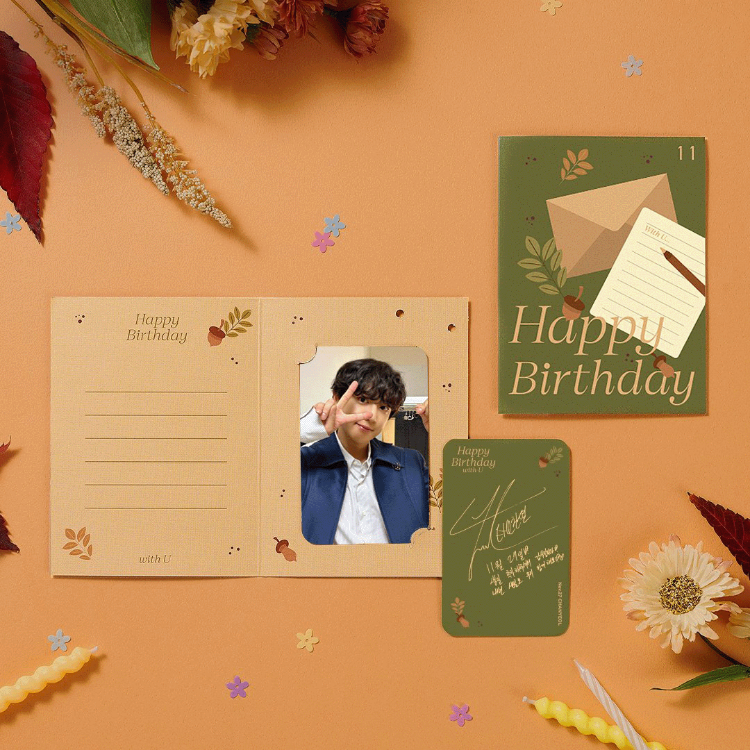 EXO CHANYEOL Artist Birthday Brooch & Birthday Card