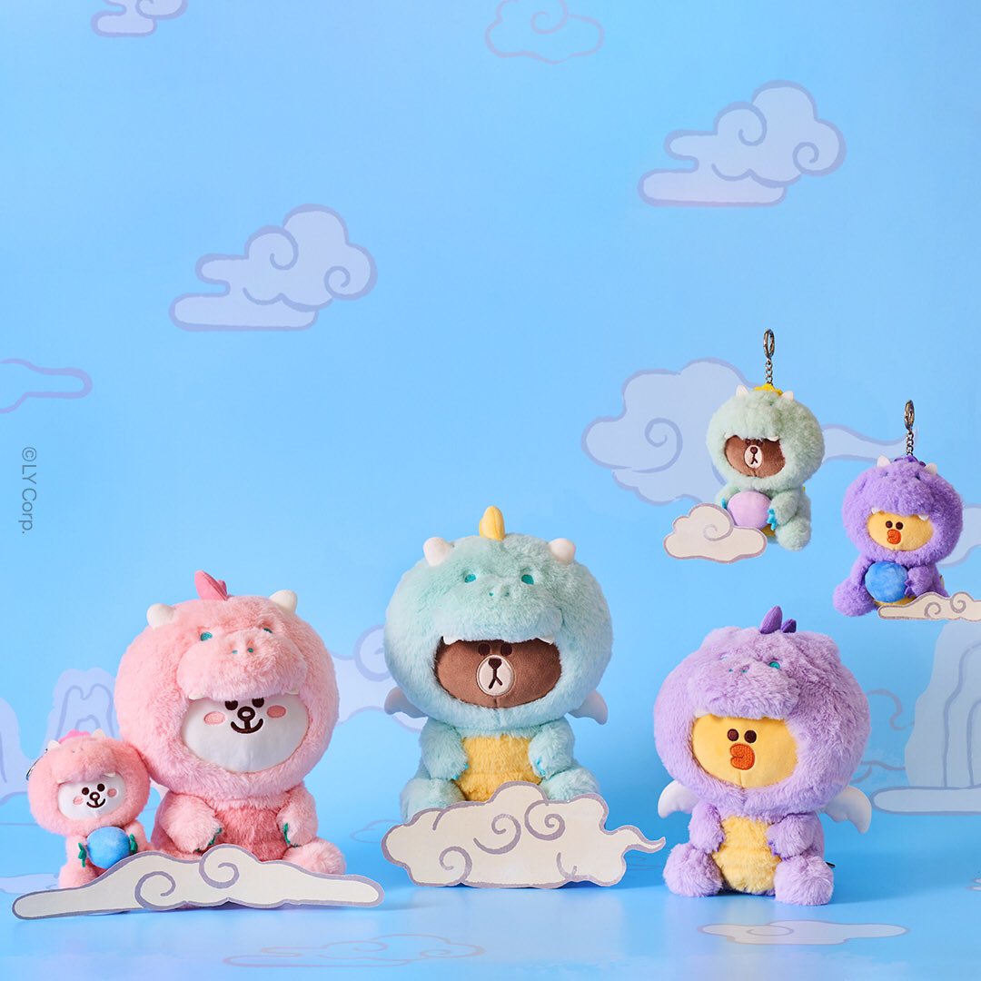 Line Friends Medium Sitting Plush Doll (Dragon Edition)