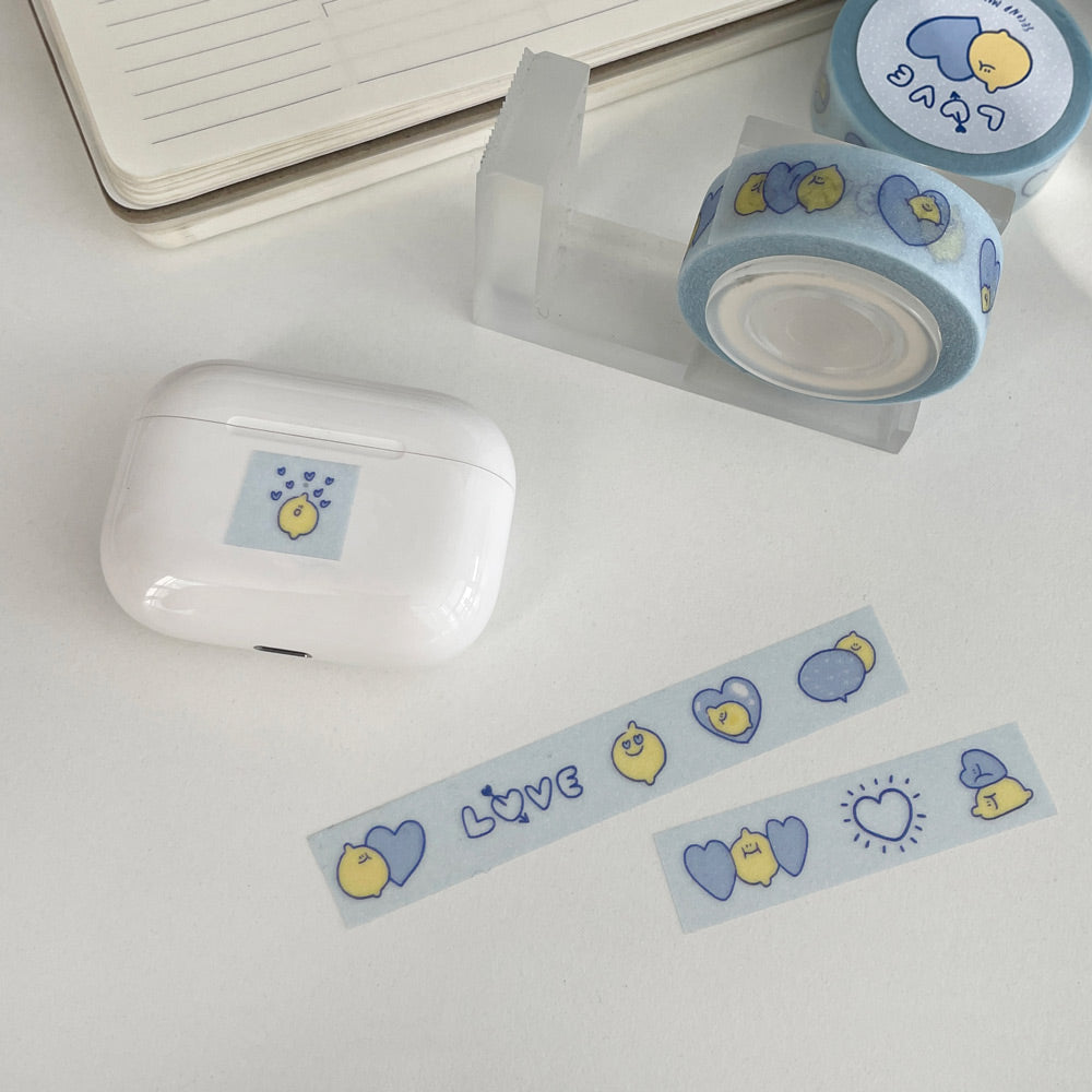 SECOND MORNING Blue Heart Glitter Masking Tape