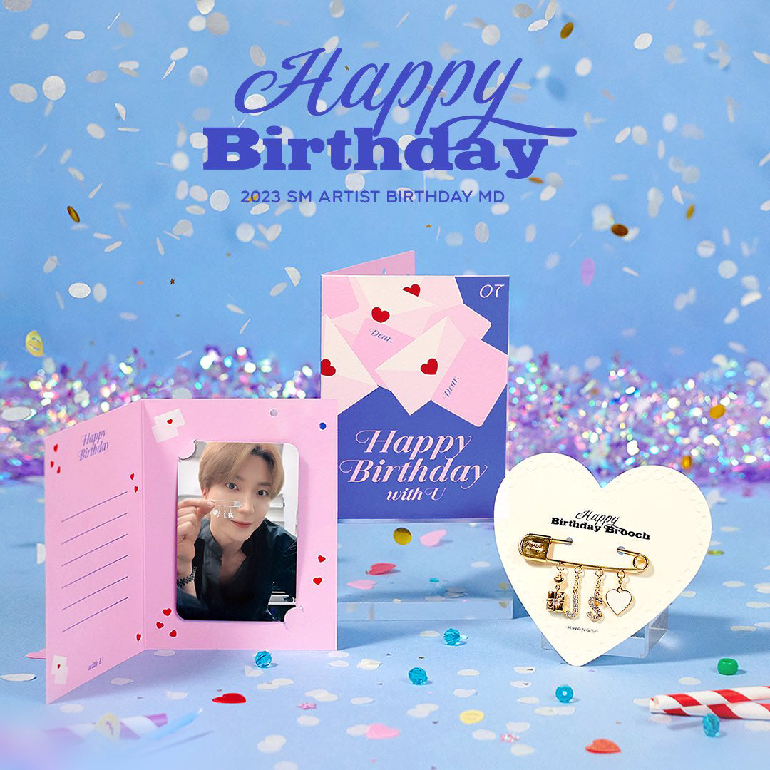 SUPER JUNIOR LEETEUK Artist Birthday Brooch & Birthday Card