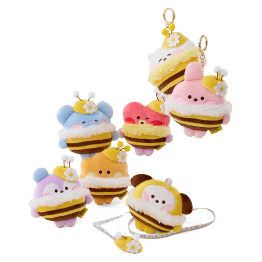 BT21 [Honey Bee] Plush Doll Measuring Tape Keyring