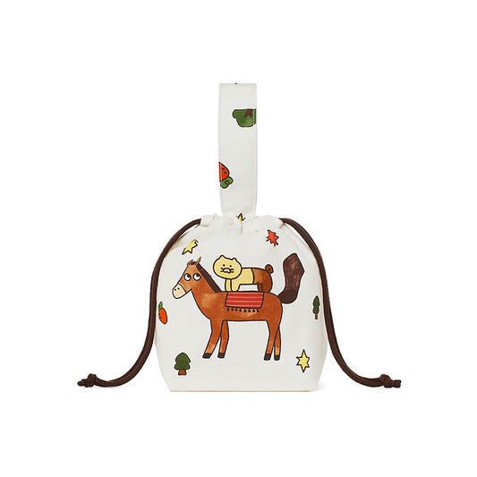Kakao Friends [Lucky Pony Day] Choonsik Handle Pouch Bag