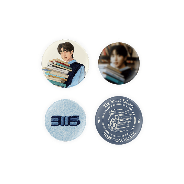 BYEON WOO SEOK [The Secret Library] Pin Button Set