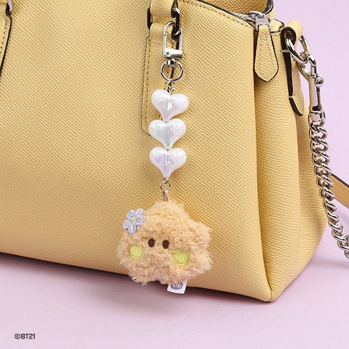 BT21 minini Beads Face Plush Keyring