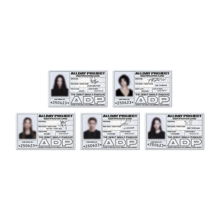 ALLDAY PROJECT [FAMOUS] Debut ID Card Set