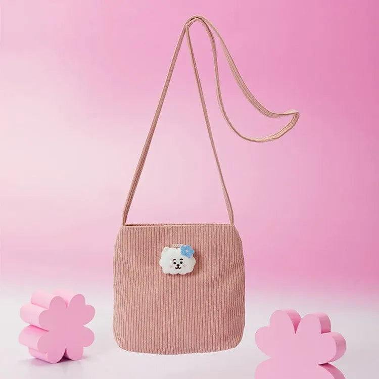 BT21 [Spring Days Cherry Blossom] Corduroy Mini Cross Bag
