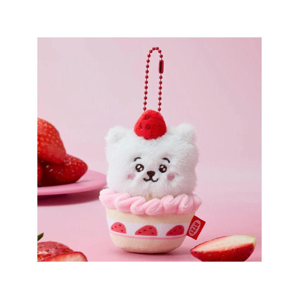 BT21 [Strawberry Party] Strawberry Tart Plush Doll Keyring