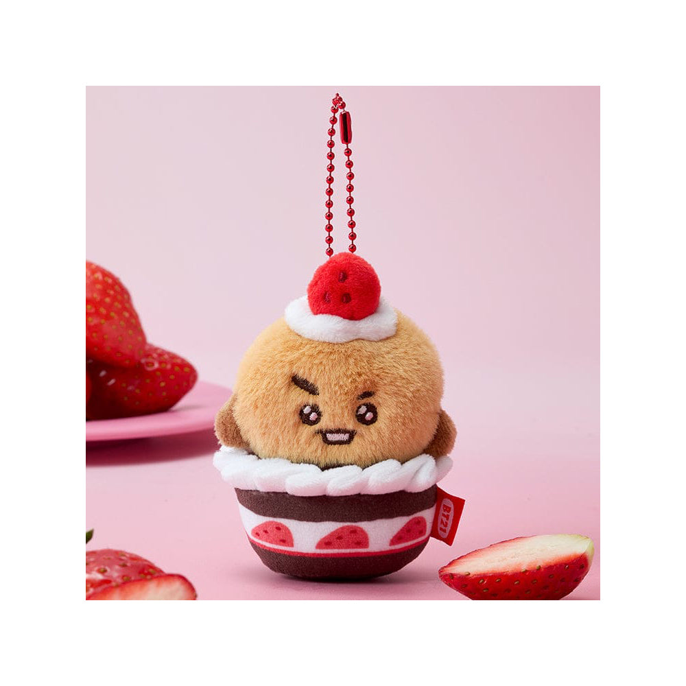 BT21 [Strawberry Party] Strawberry Tart Plush Doll Keyring