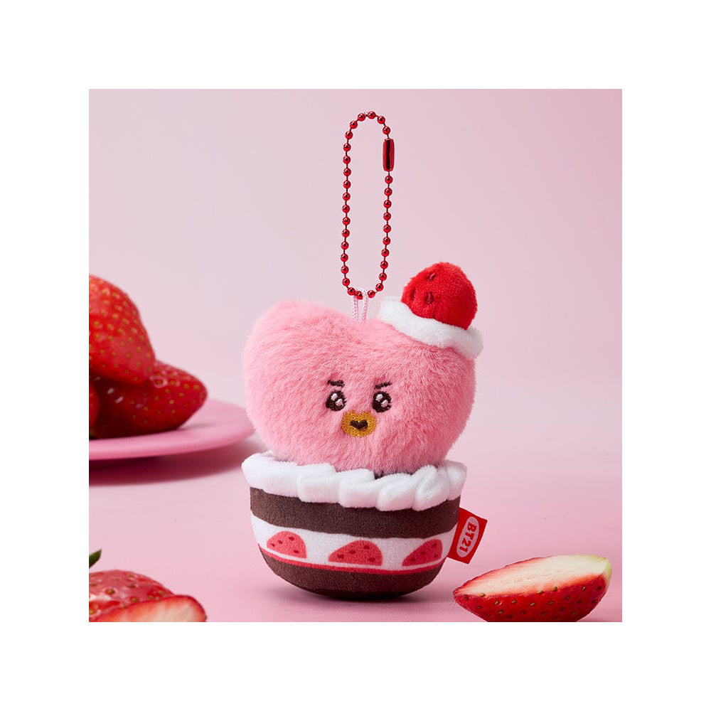 BT21 [Strawberry Party] Strawberry Tart Plush Doll Keyring