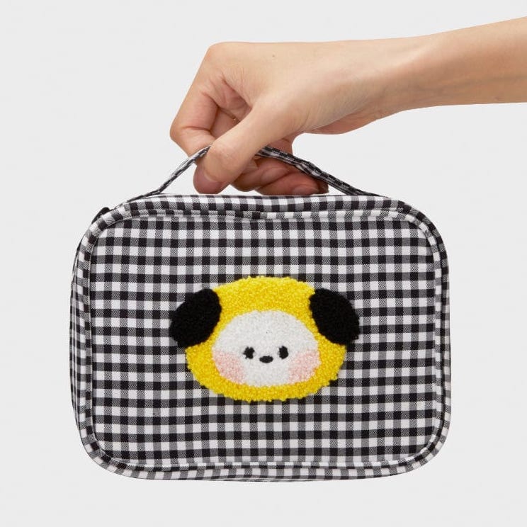 BT21 minini Checkered Pouch with Handle