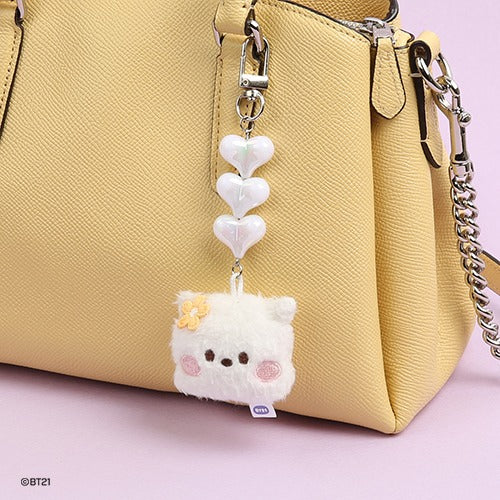 BT21 minini Beads Face Plush Keyring