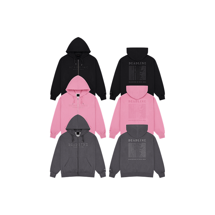 BLACKPINK [DEADLINE] Logo Applique Zip-Up Hoodie