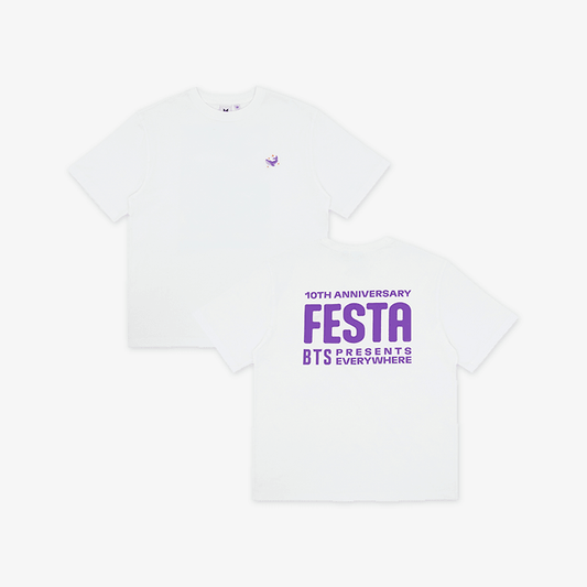 BTS [10th Anniversary FESTA] S/S T-Shirt_Logo (white)