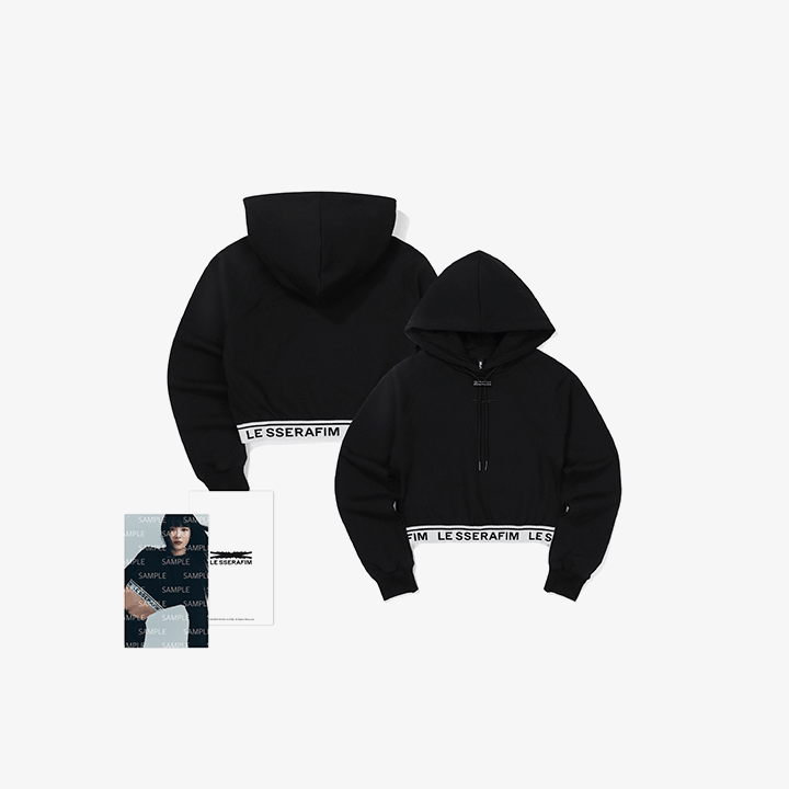 (Pre-Order) LE SSERAFIM [2023 S/S Pop-Up Store] Crop Hoodie (Black)