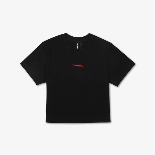 LE SSERAFIM [2023 Tour: FLAME RISES] Crop S/S T-Shirt (Black)