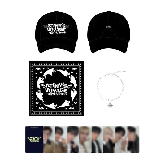 ATEEZ [ATINYS VOYAGE : TINY MYSTERY] Bracelet + Bandana + Ball Cap Set with Photocard Set