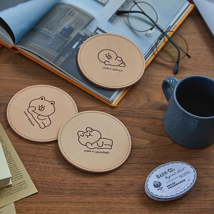 LINE FRIENDS Original Leather Coaster