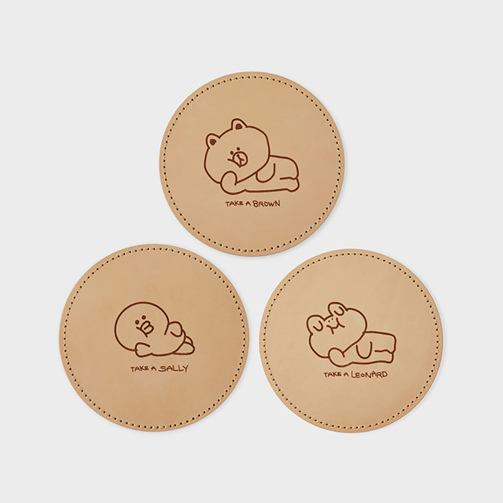 LINE FRIENDS Original Leather Coaster