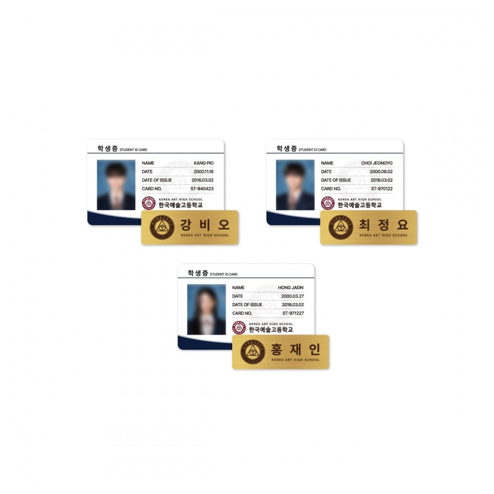 FOUR HANDS [K-Drama Pop Up] Student ID & Name Tag Set
