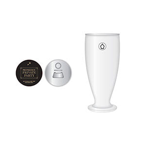 PENTAGON PRIVATE PARTY Glass Cup & Opener Set