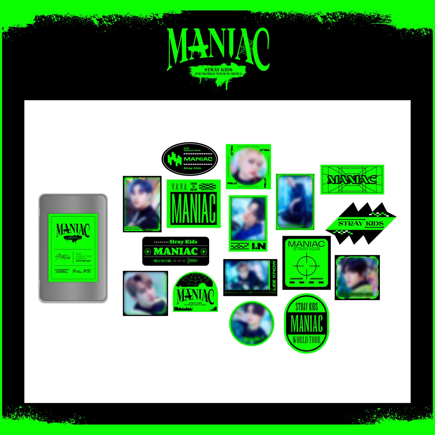 STRAY KIDS 2nd World Tour MANIAC in Seoul Tin Case Sticker Pack