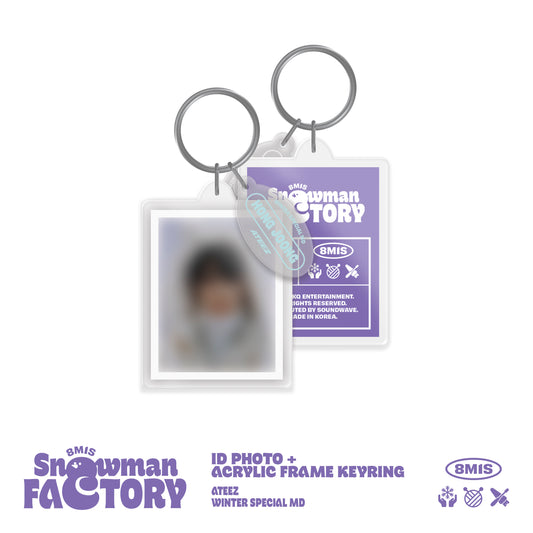 ATEEZ WINTER SPECIAL MD : Snowman Factory ID Photo + Acrylic Frame Keyring