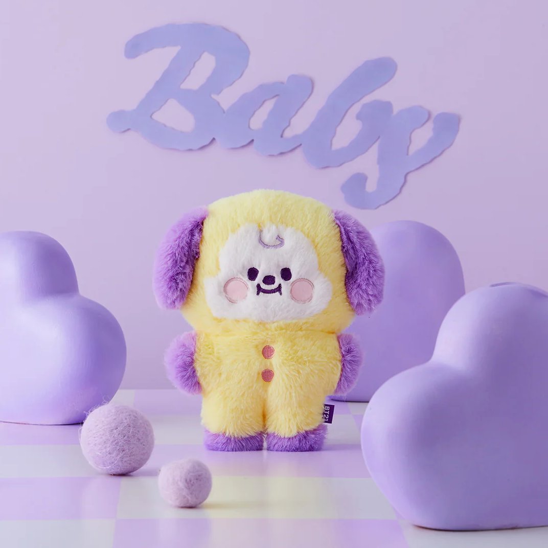 BT21 Baby Flatfur Standing Doll (Purple Heart Edition)