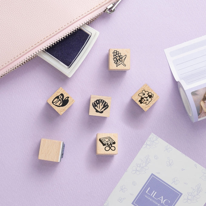 IU LILAC Wood Stamp Set