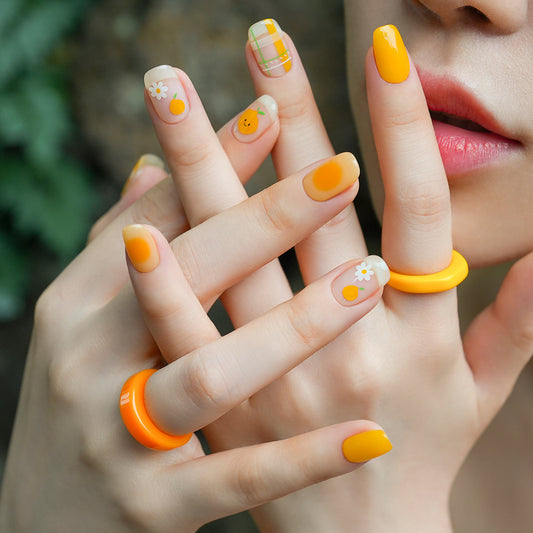 Jeju Themed Nails (Jeju Orange)