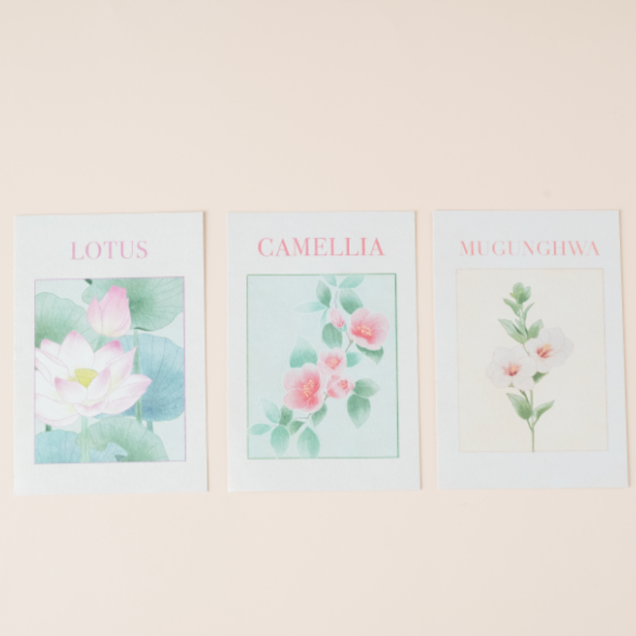 Korean Flower Postcard Set