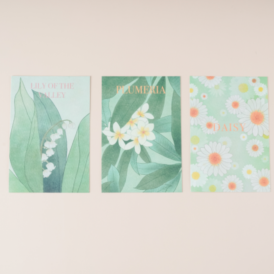 Korean Flower Postcard Set