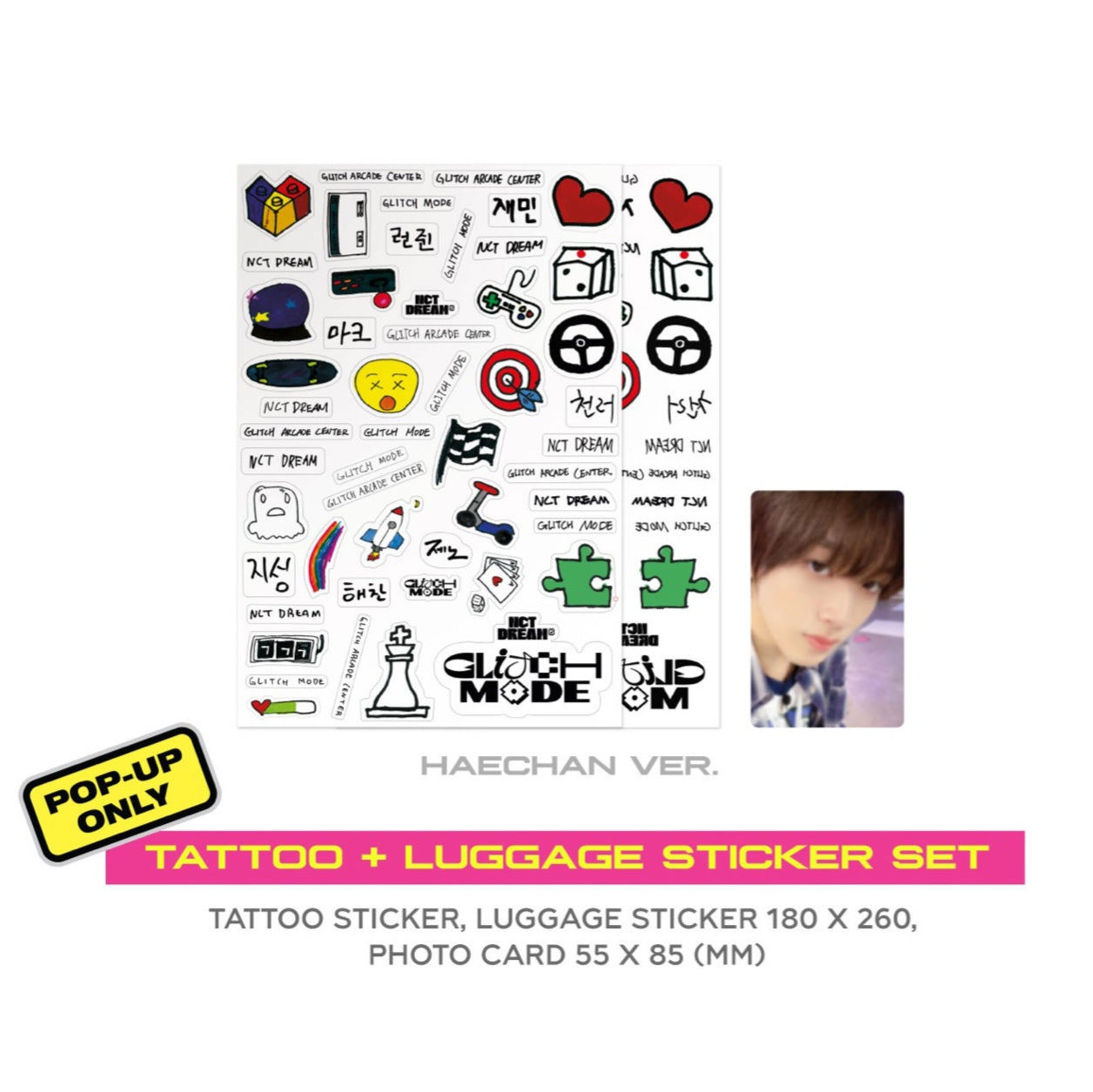 NCT DREAM Glitch Mode Pop Up Tattoo + Luggage Sticker Set