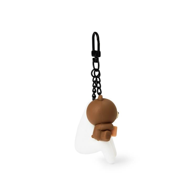 LINE FRIENDS Brown X Mr.Donothing Figure Keyring