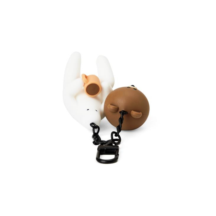 LINE FRIENDS Brown X Mr.Donothing Figure Keyring