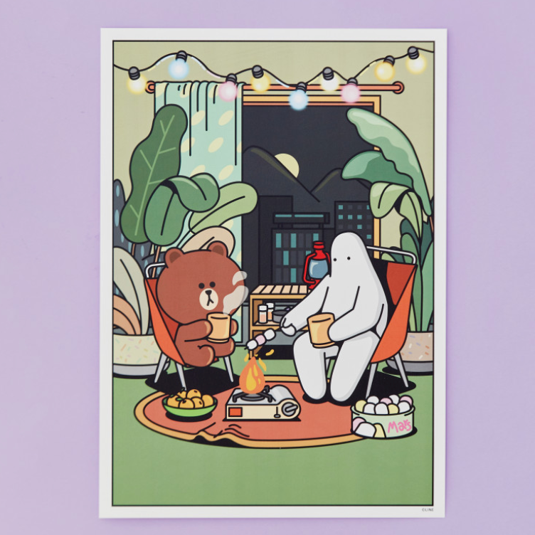 LINE FRIENDS Brown X Mr.Donothing Poster