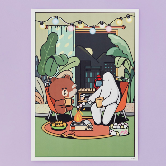 LINE FRIENDS Brown X Mr.Donothing Poster