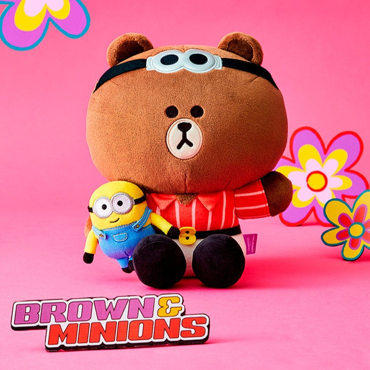 LINE FRIENDS X MINIONS Brown Costume Sitting Doll 25cm