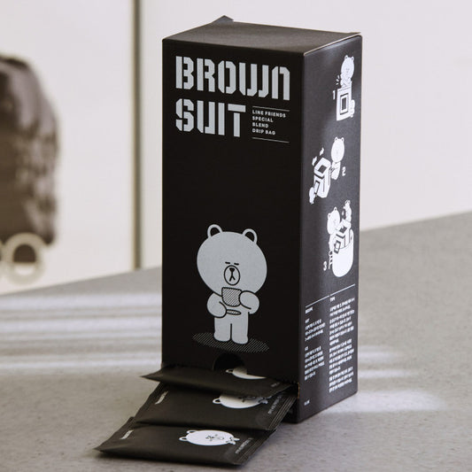 LINE FRIENDS BEAN BROTHERS BROWN SUIT Special Drip Coffee Set