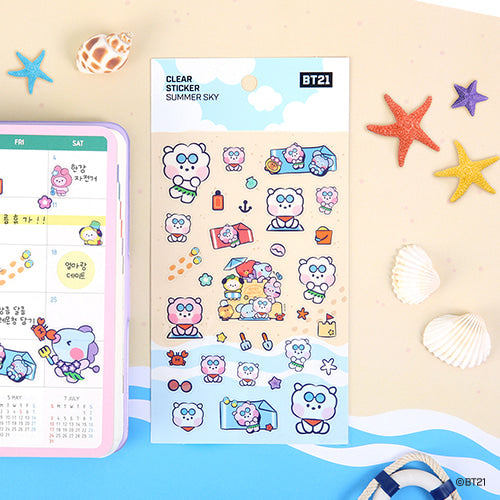 BT21 minini Summer Sky Clear Sticker