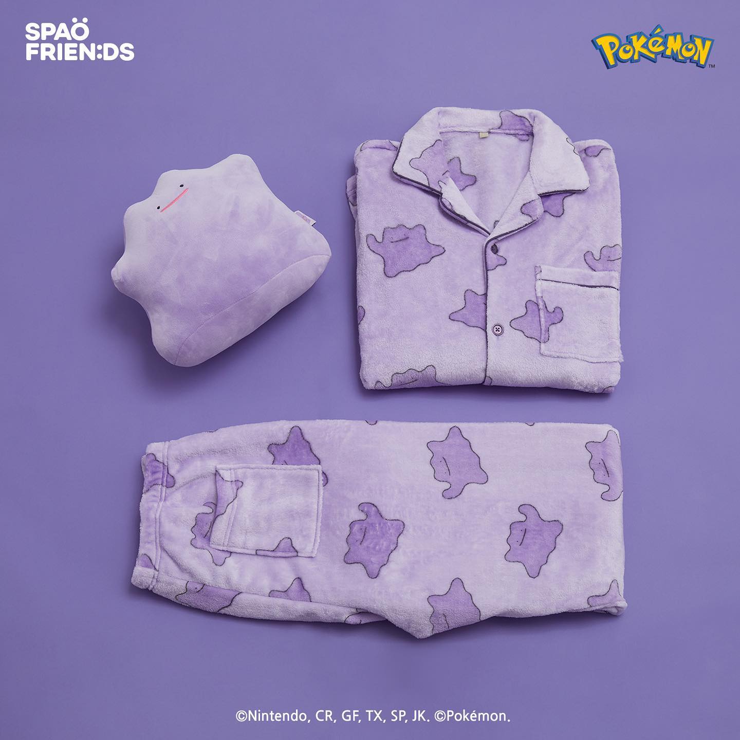 SPAO X POKEMON Character Pajama Set (Fluffy Long Sleeves)