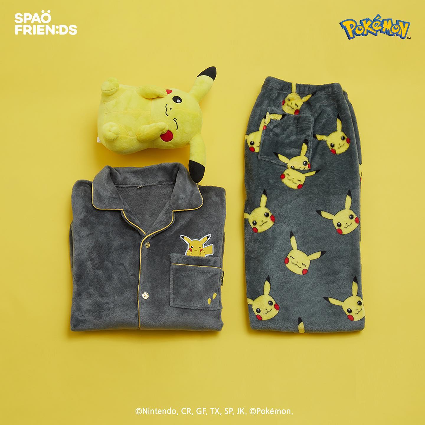 SPAO X POKEMON Character Pajama Set (Fluffy Long Sleeves)
