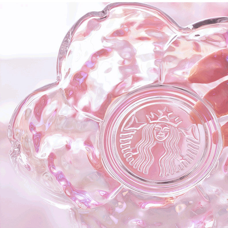 Starbucks China 2022 Cherry Blossom Shape Glass & Saucer Set (2 in 1 set)