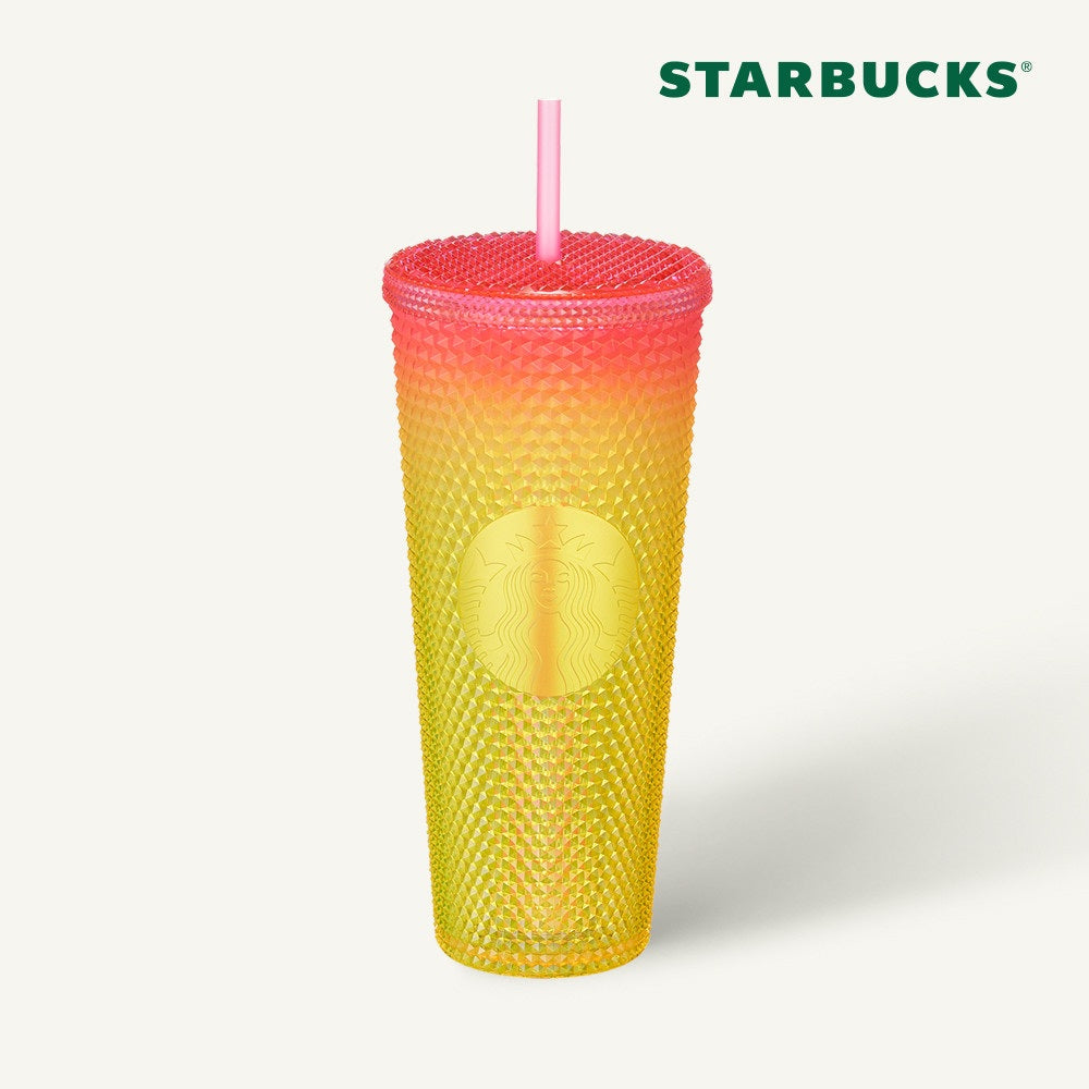 Starbucks Korea 22 Summer Stud Pink Yellow Coldcup 710ml